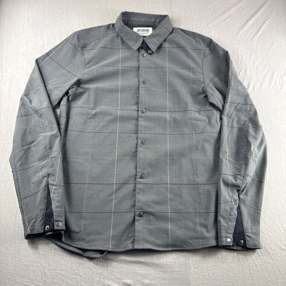 Fjallraven Specialized Riders Flannel Snap Shirt Mens S Gray Plaid Regular Fit